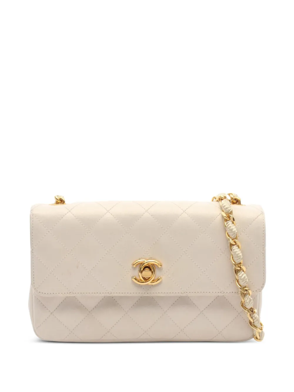 CHANEL Pre-Owned 1986-1988 matelassé chain shoulder mini bag - Neutrals