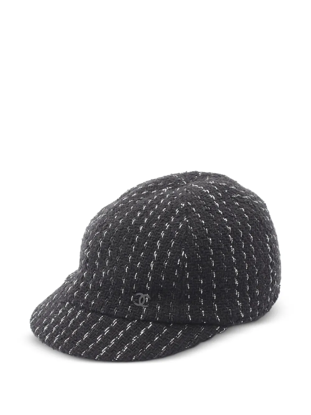 CHANEL Pre-Owned casquette en tweed (1986-1988) - Noir