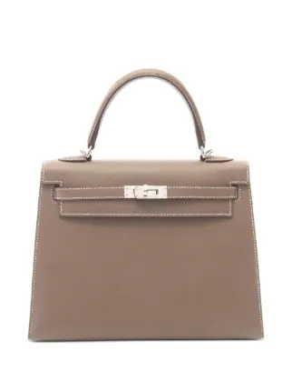 HERMES エルメス　レザー フォトフレーム　グレーベージュ Hermès Pre-Owned 2021 Kelly 25 Handbag | Neutrals | FARFETCH OM