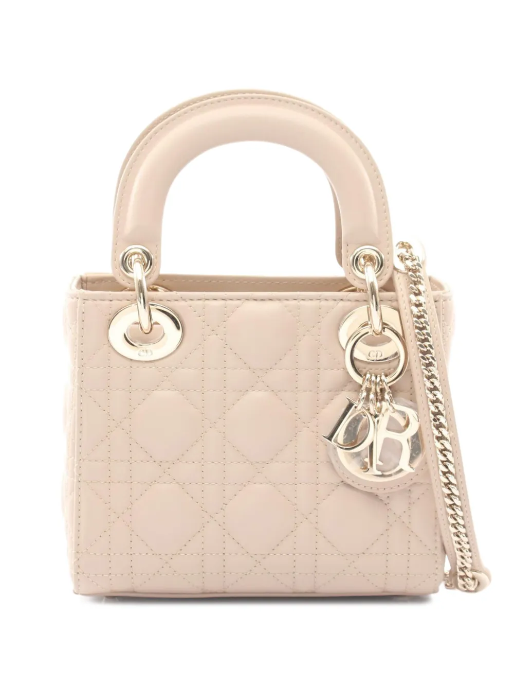 Christian Dior Pre-Owned 2020s mini Lady Dior Cannage shoulder bag - Toni neutri