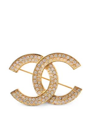 CHANEL Pre-Owned 2000s ココマーク クリスタル ブローチ | ゴールド