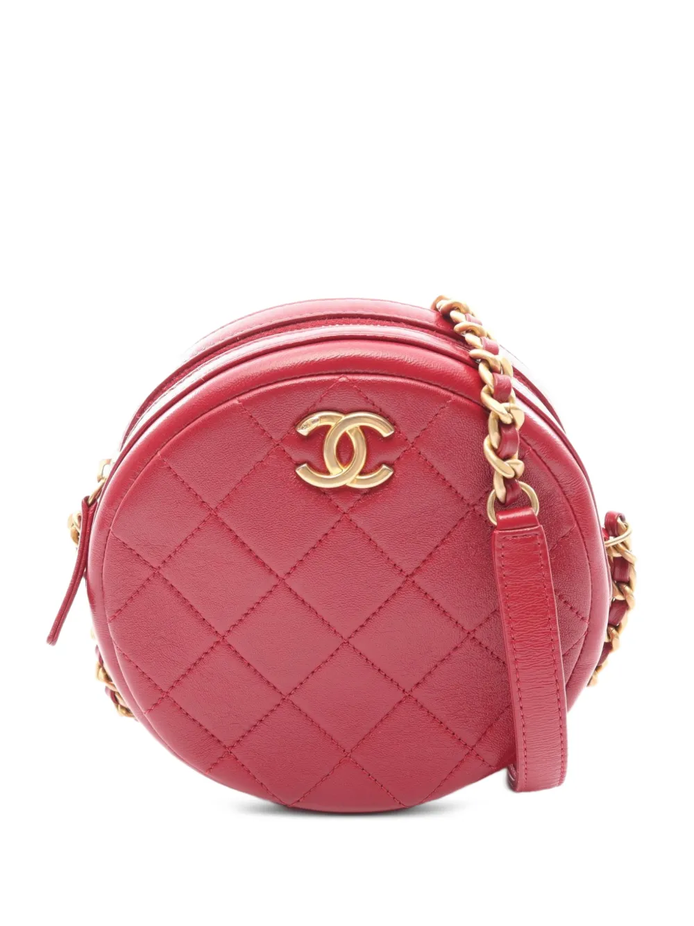CHANEL Pre-Owned 2020-2021 CC Caviar cross body bag - Rosso