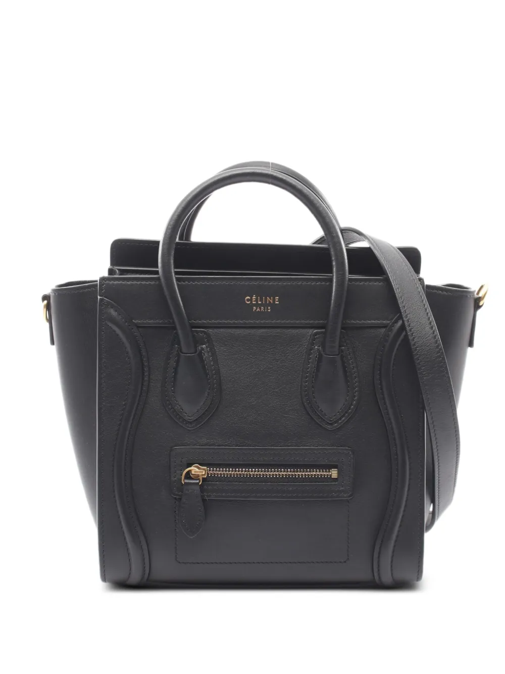 Celine Pre-Owned 2010s Luggage Nano leather handbag - Nero