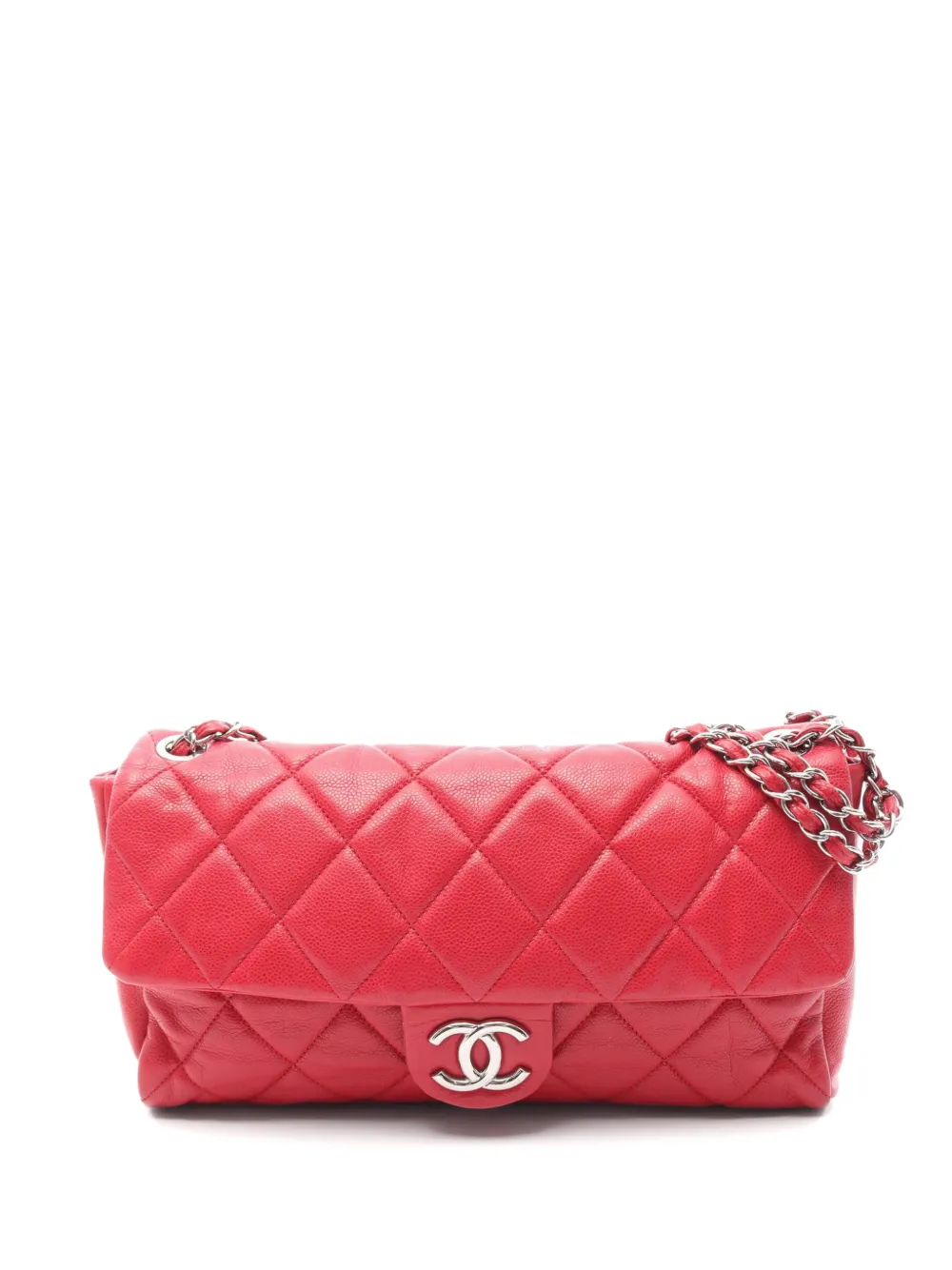 CHANEL Pre-Owned 2009-2010 matelassé Large chain shoulder bag - Rosso