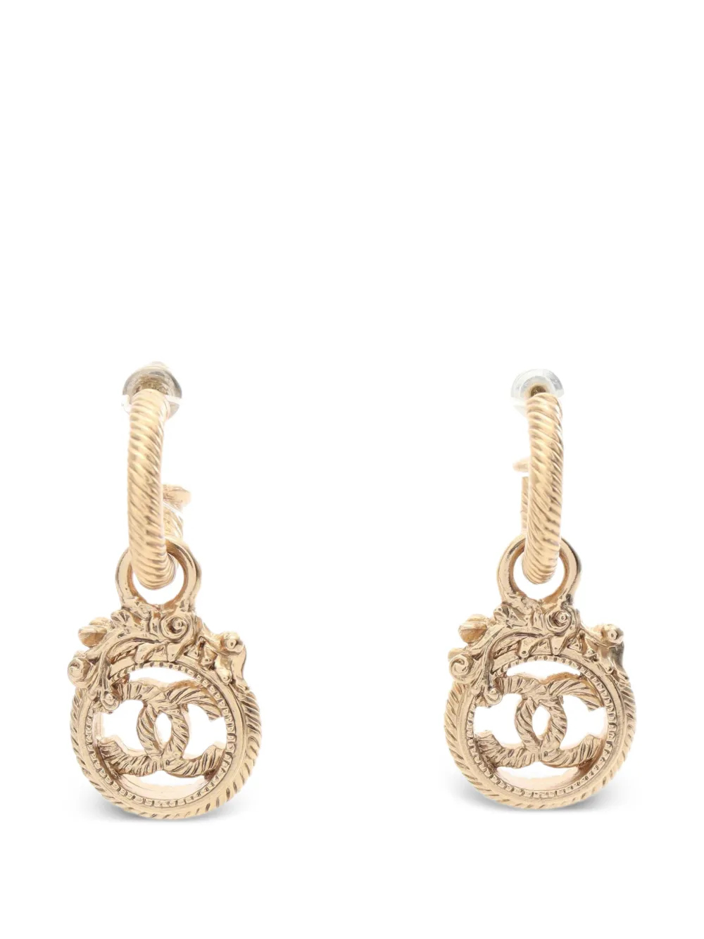 CHANEL Pre-Owned 1986-1988 Coco Mark hoop earrings - Oro