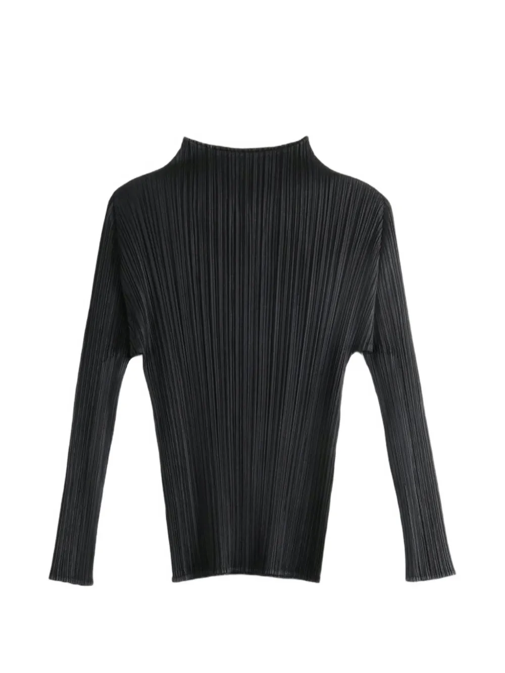 Pleats Please Issey Miyake pleated long-sleeve top - Nero