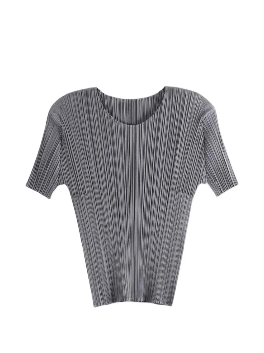 Pleats Please Issey Miyake pleated T-shirt - Grigio