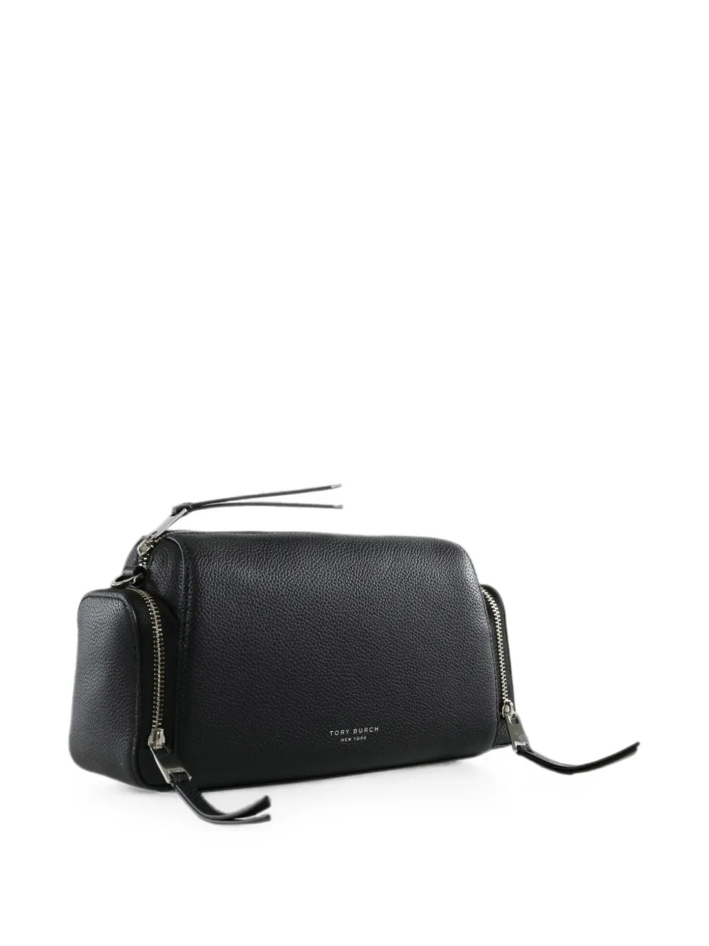 Tory Burch Perry Voyager mini-crossbodytas van bewerkt leer Zwart