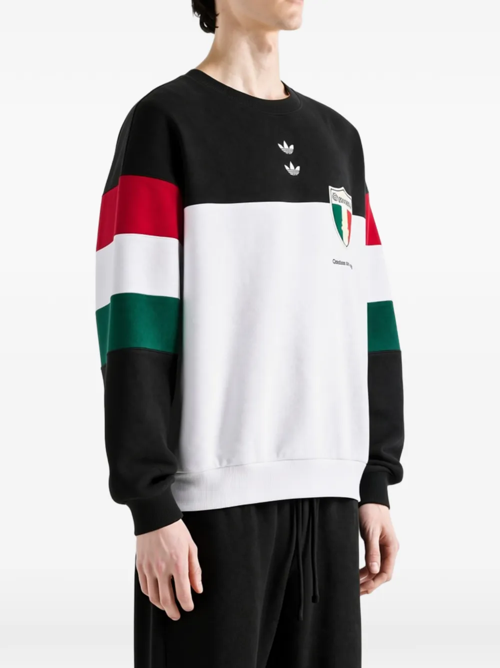 adidas x Willy Chavarria logo-print panelled sweater Zwart