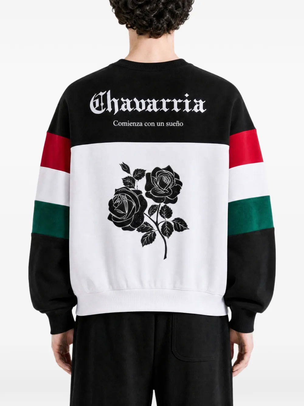 adidas x Willy Chavarria logo-print panelled sweater Zwart