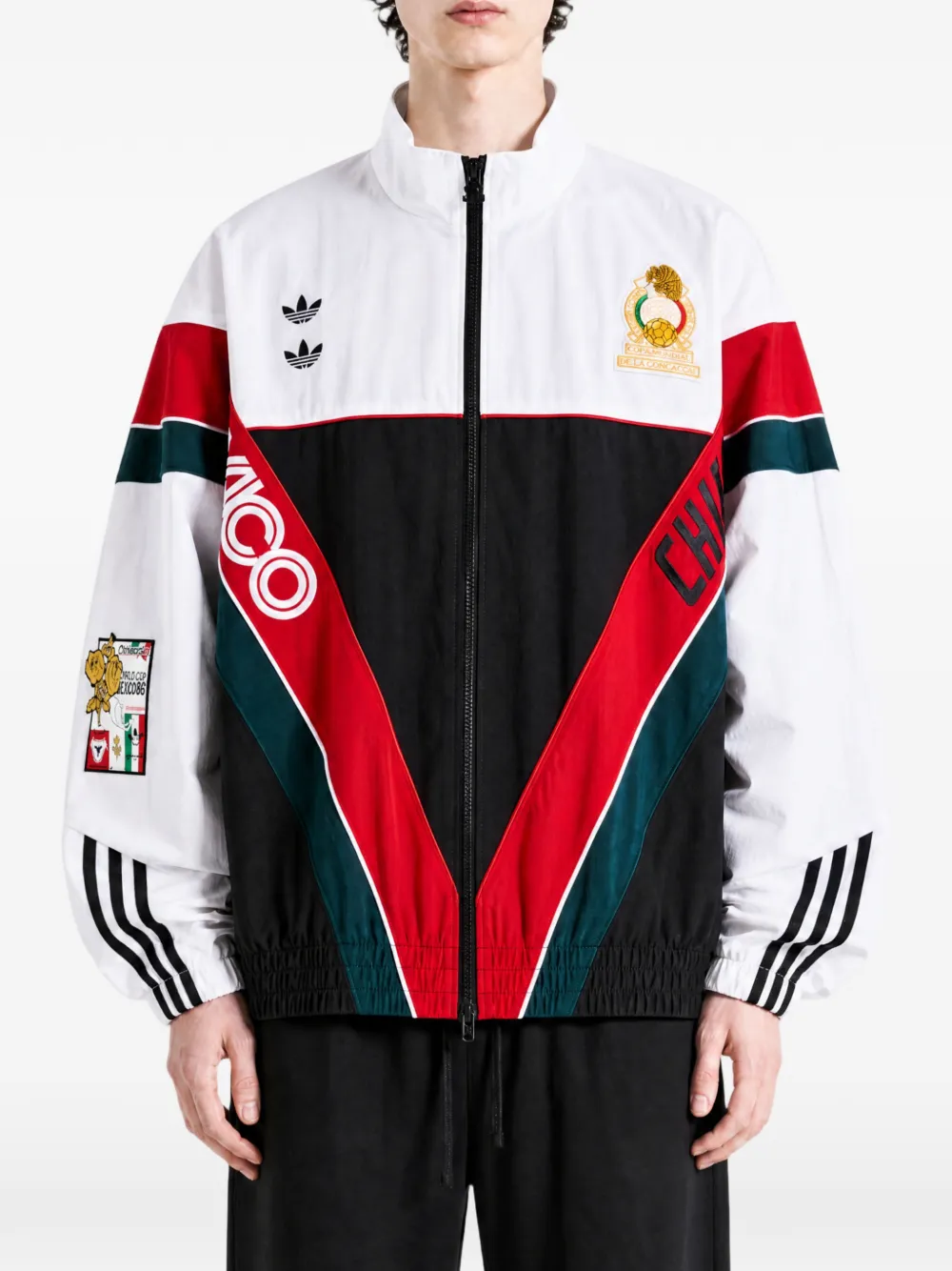 adidas x Willy Chavarria CDM colour-block logo-patch jacket Wit