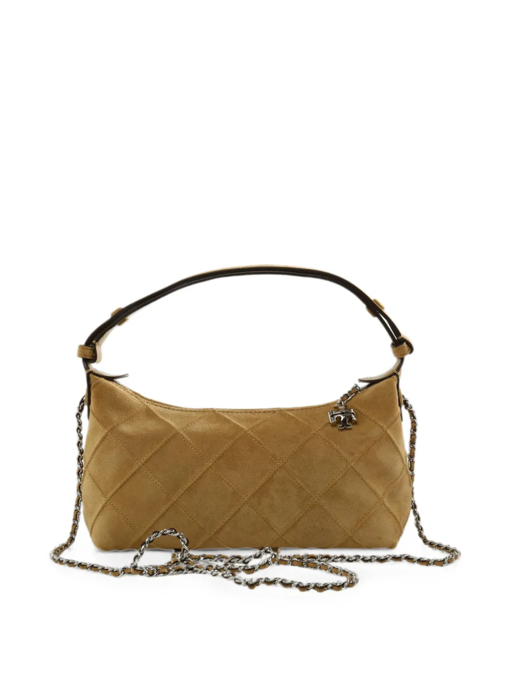 Tory Burch mini Fleming quilted cross body bag - Marrone