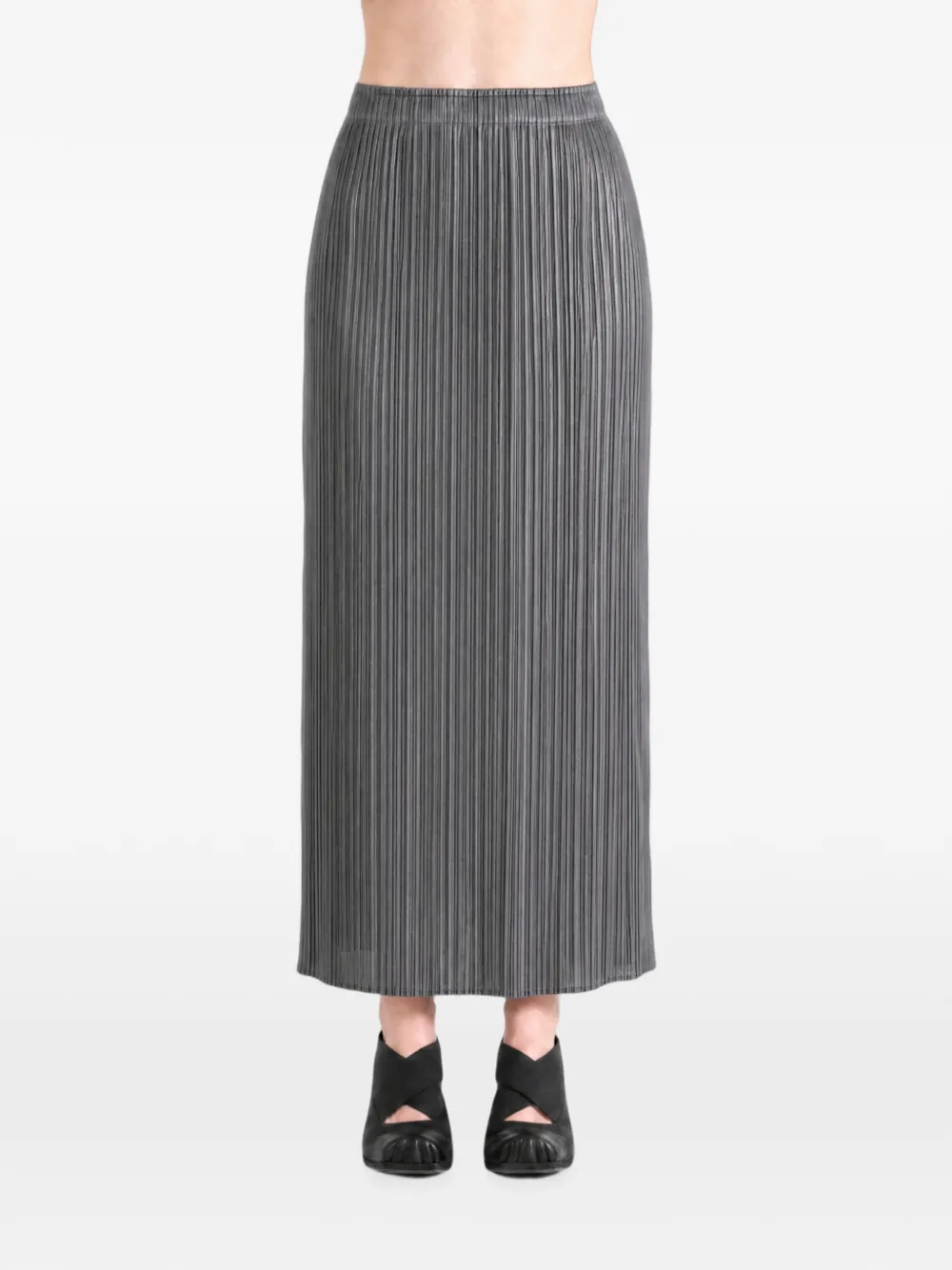 Pleats Please Issey Miyake Gonna lunga plissettata - Grigio