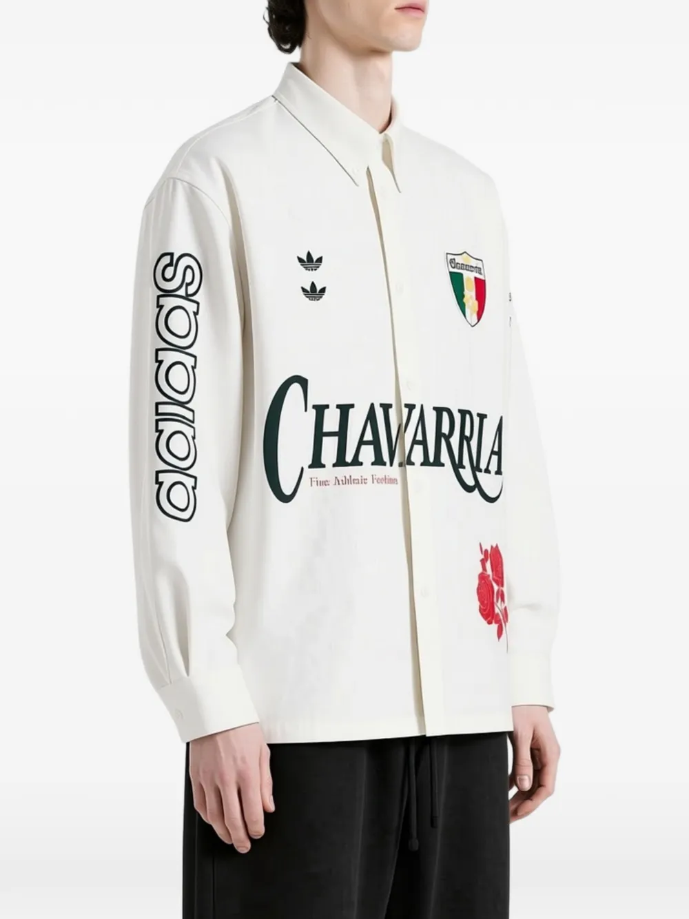 adidas x Willy Chavarria logo-print button-down shirt Wit