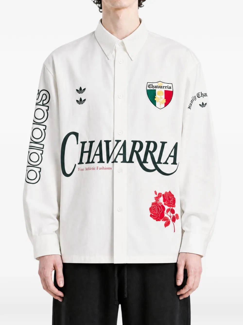 adidas x Willy Chavarria logo-print button-down shirt Wit