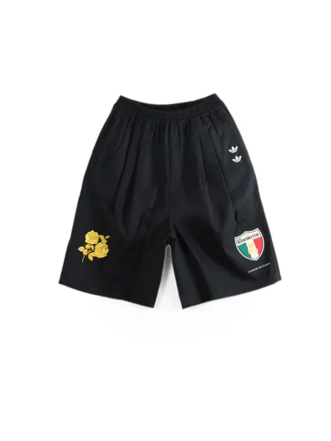 adidas x Willy Chavarria logo-patch floral-embroidered shorts