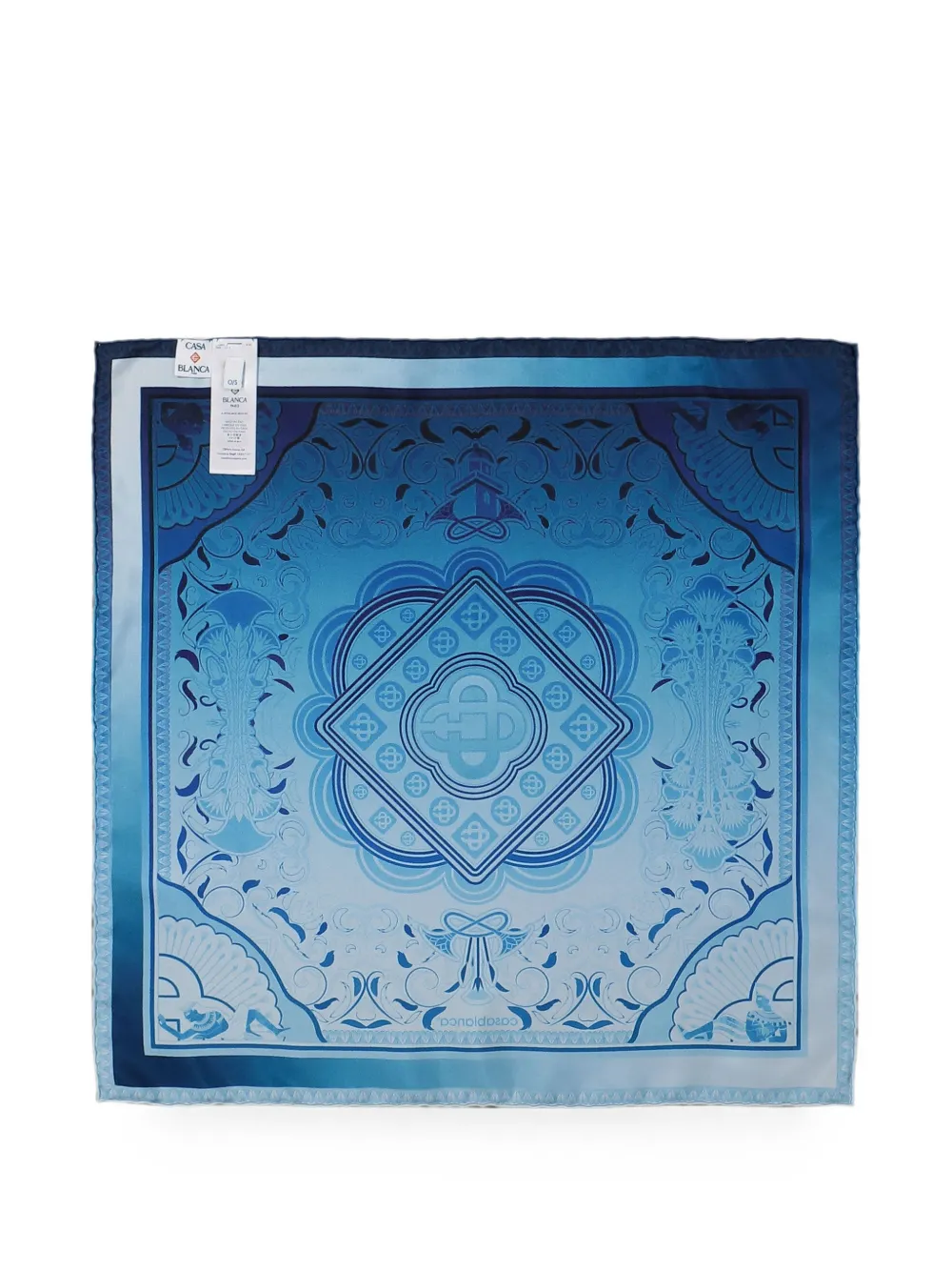 Casablanca Egyptian Rug zijden satijnen sjaal Blauw