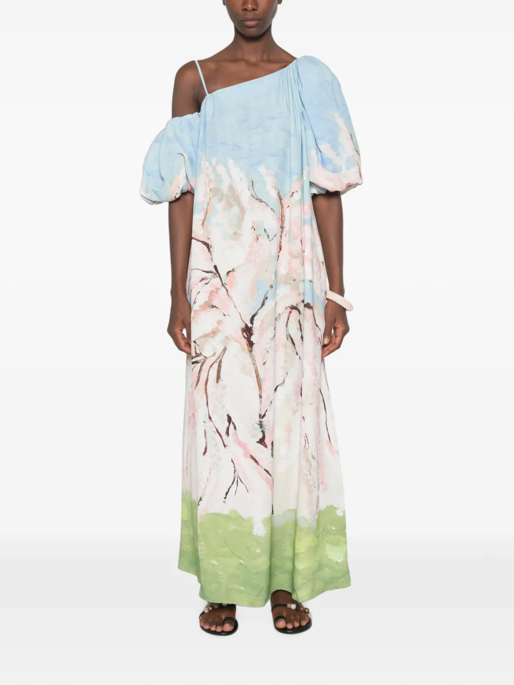 Stine Goya maxi-jurk met kersenbloesem-print Wit