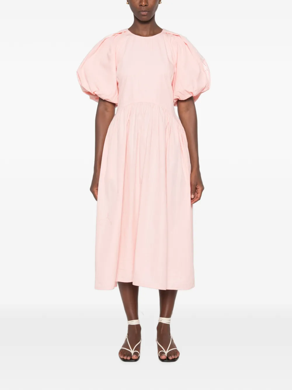 Stine Goya Broderie anglaise jurk met pofmouwen Roze