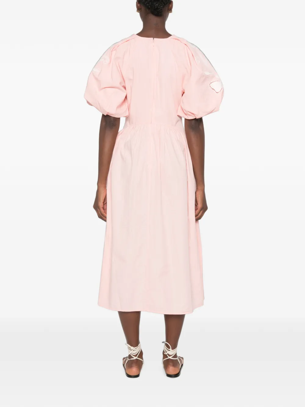 Stine Goya Broderie anglaise jurk met pofmouwen Roze