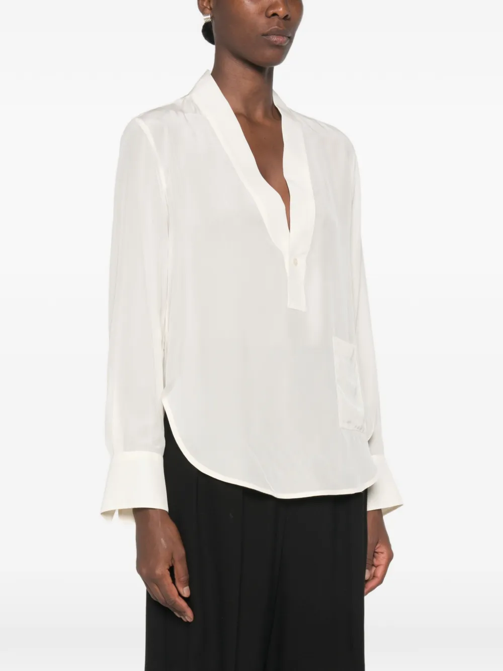 Victoria Beckham Blouse met V-hals Beige