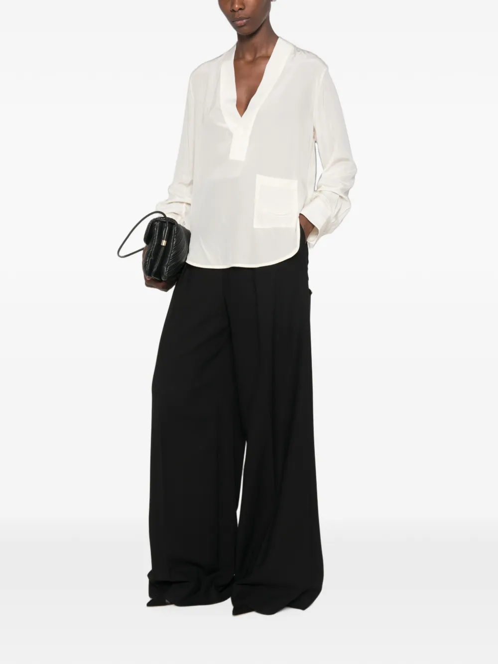 Victoria Beckham Blouse met V-hals Beige