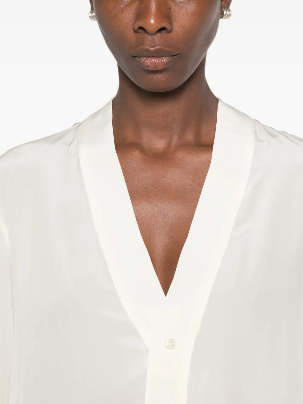 Victoria Beckham Blouse met V-hals Beige