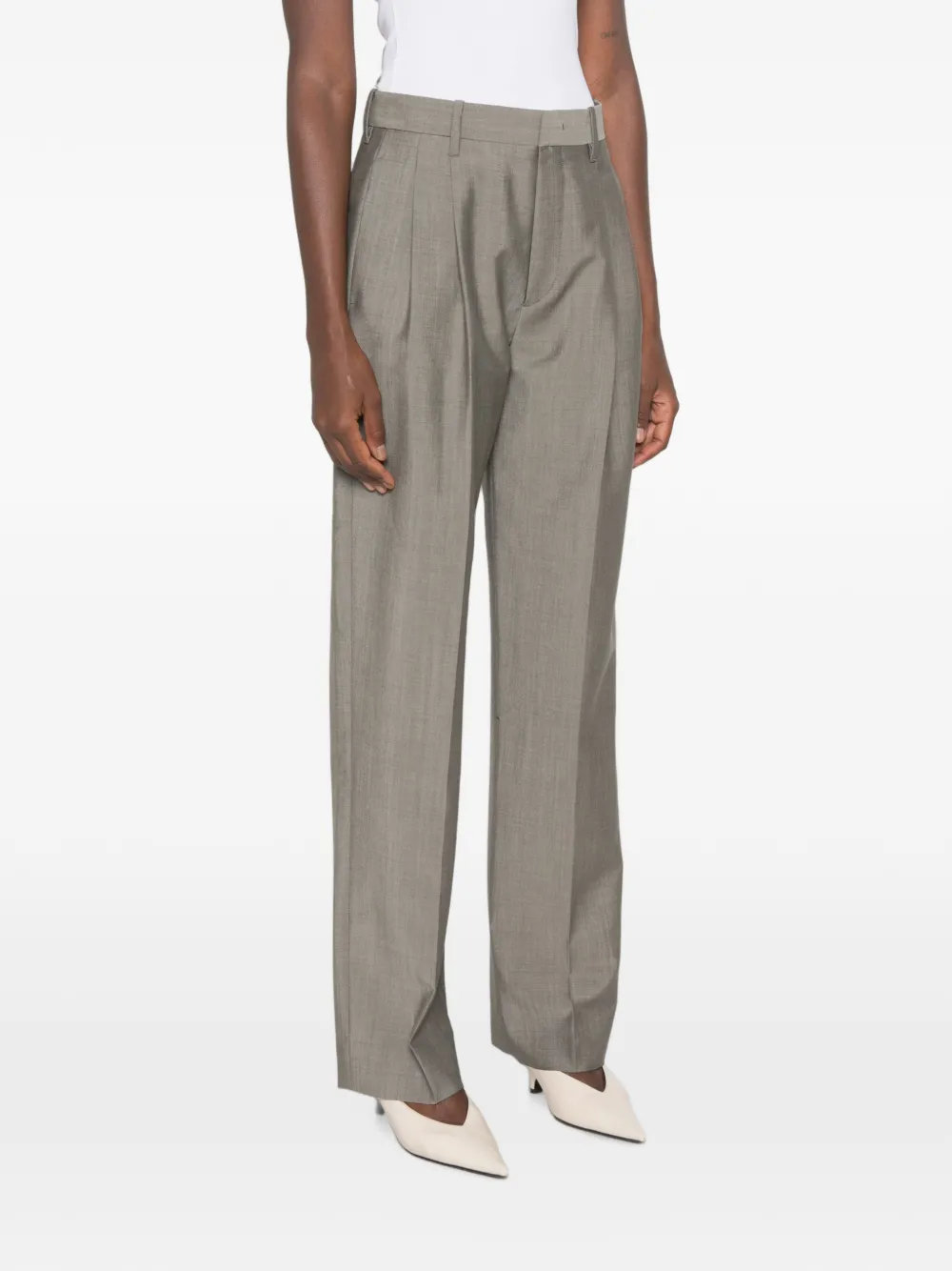 Victoria Beckham Broek met plooien Grijs