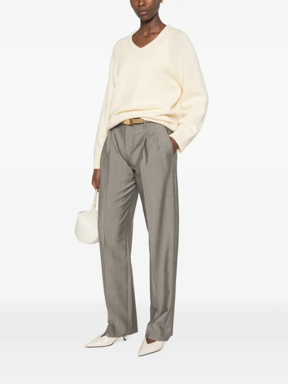 Victoria Beckham Broek met plooien Grijs