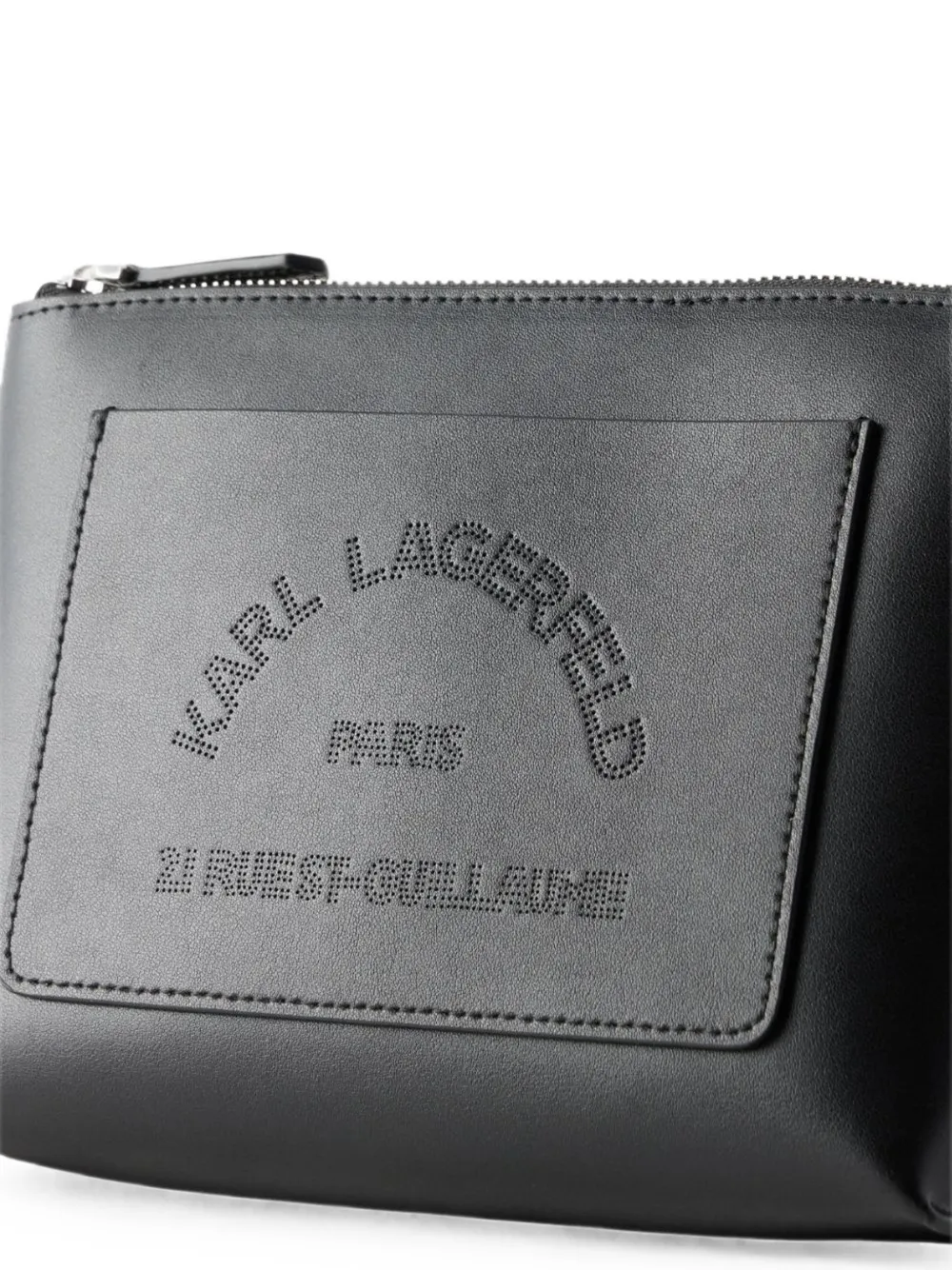 Karl Lagerfeld Toilettas met geperforeerd logo Zwart