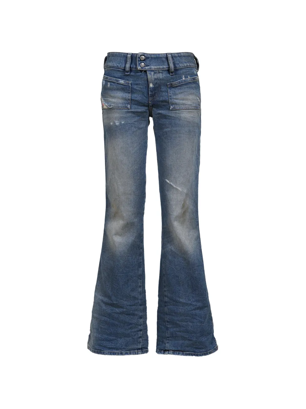 Diesel Bootcut-Jeans im Distressed-Look - Blau