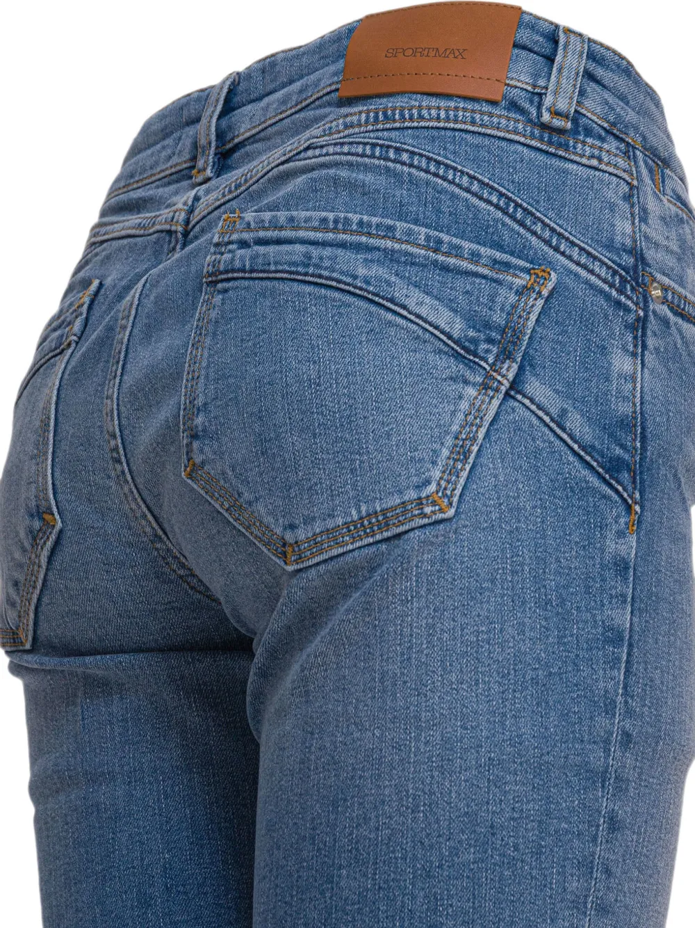 Sportmax Jeans met logopatch Blauw