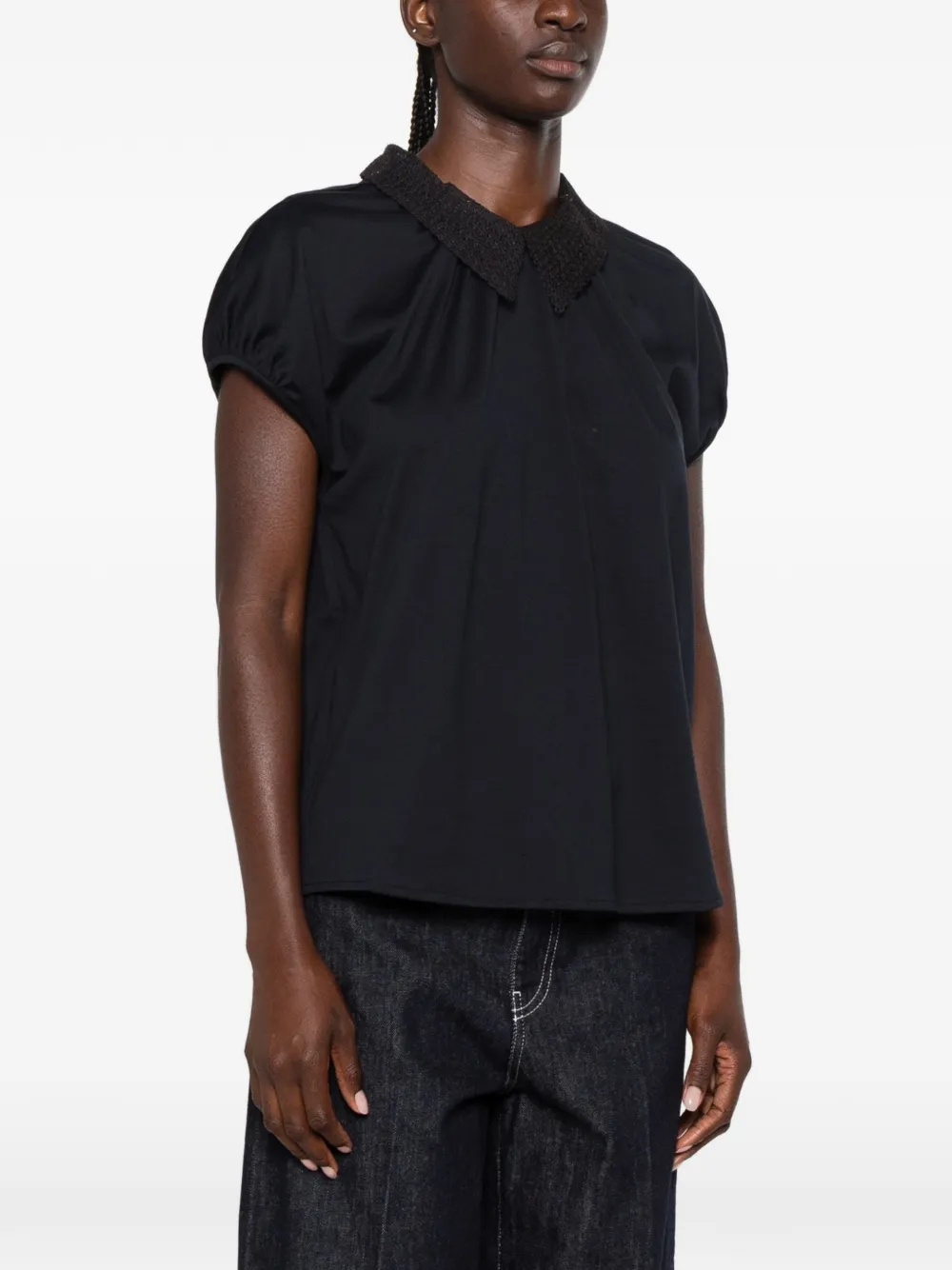 Fabiana Filippi Blouse met korte mouwen Blauw