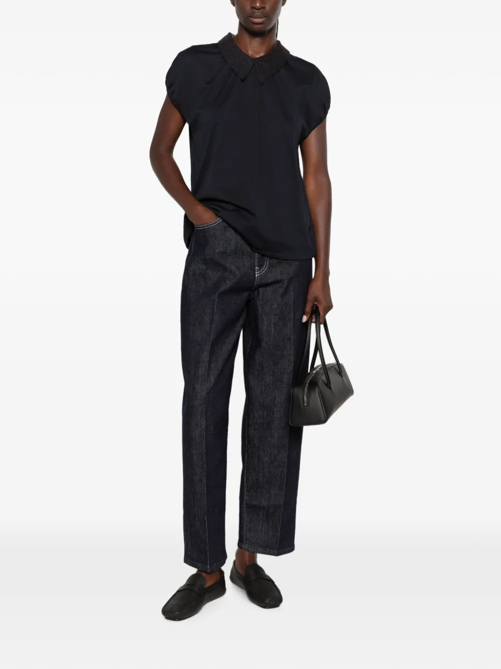 Fabiana Filippi Blouse met korte mouwen Blauw