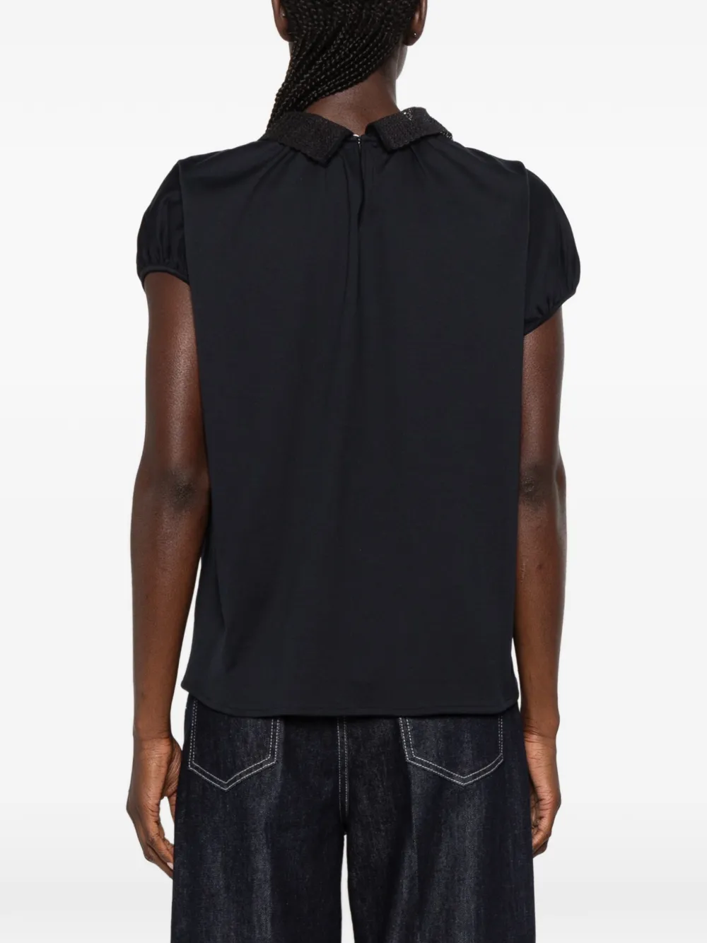Fabiana Filippi Blouse met korte mouwen Blauw