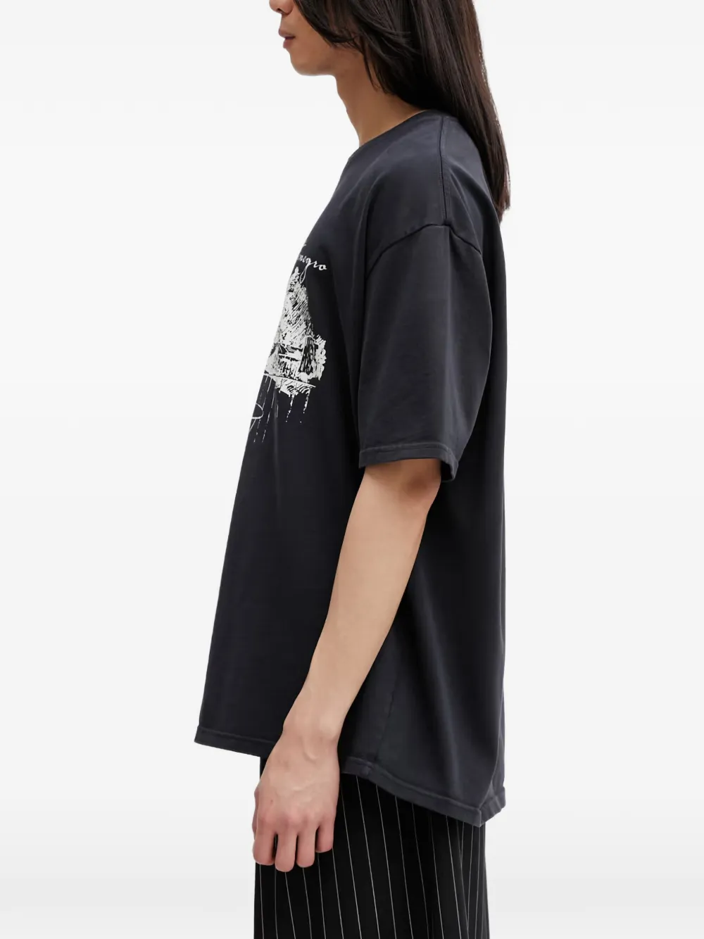 RHUDE Fumar 91 T-shirt met korte mouwen en logoprint Zwart