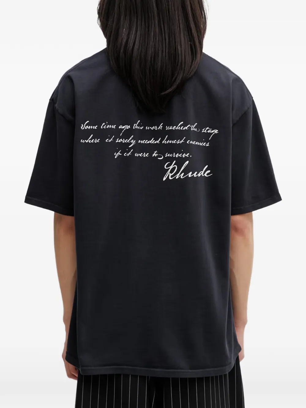 RHUDE Fumar 91 T-shirt met korte mouwen en logoprint Zwart