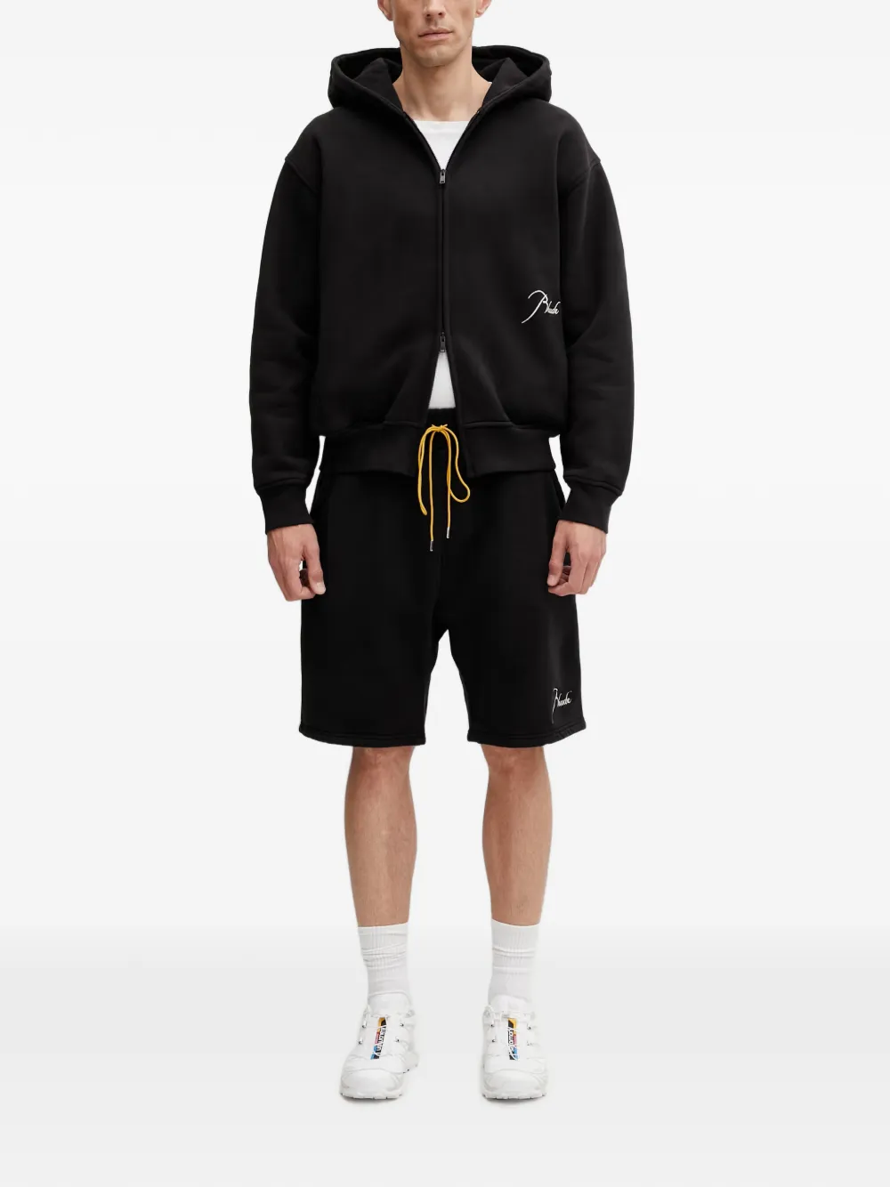 RHUDE Hoodie met geborduurd logo Zwart