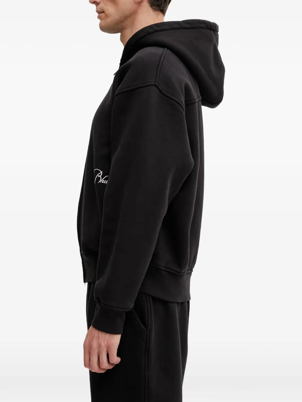 RHUDE Hoodie met geborduurd logo Zwart