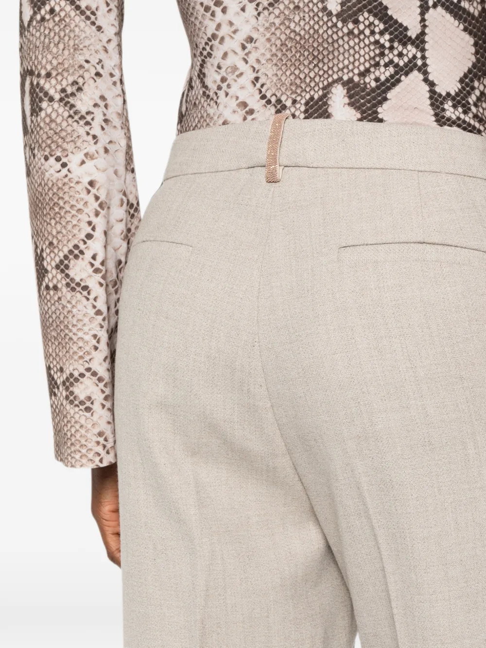 Fabiana Filippi Broek met kralen Beige