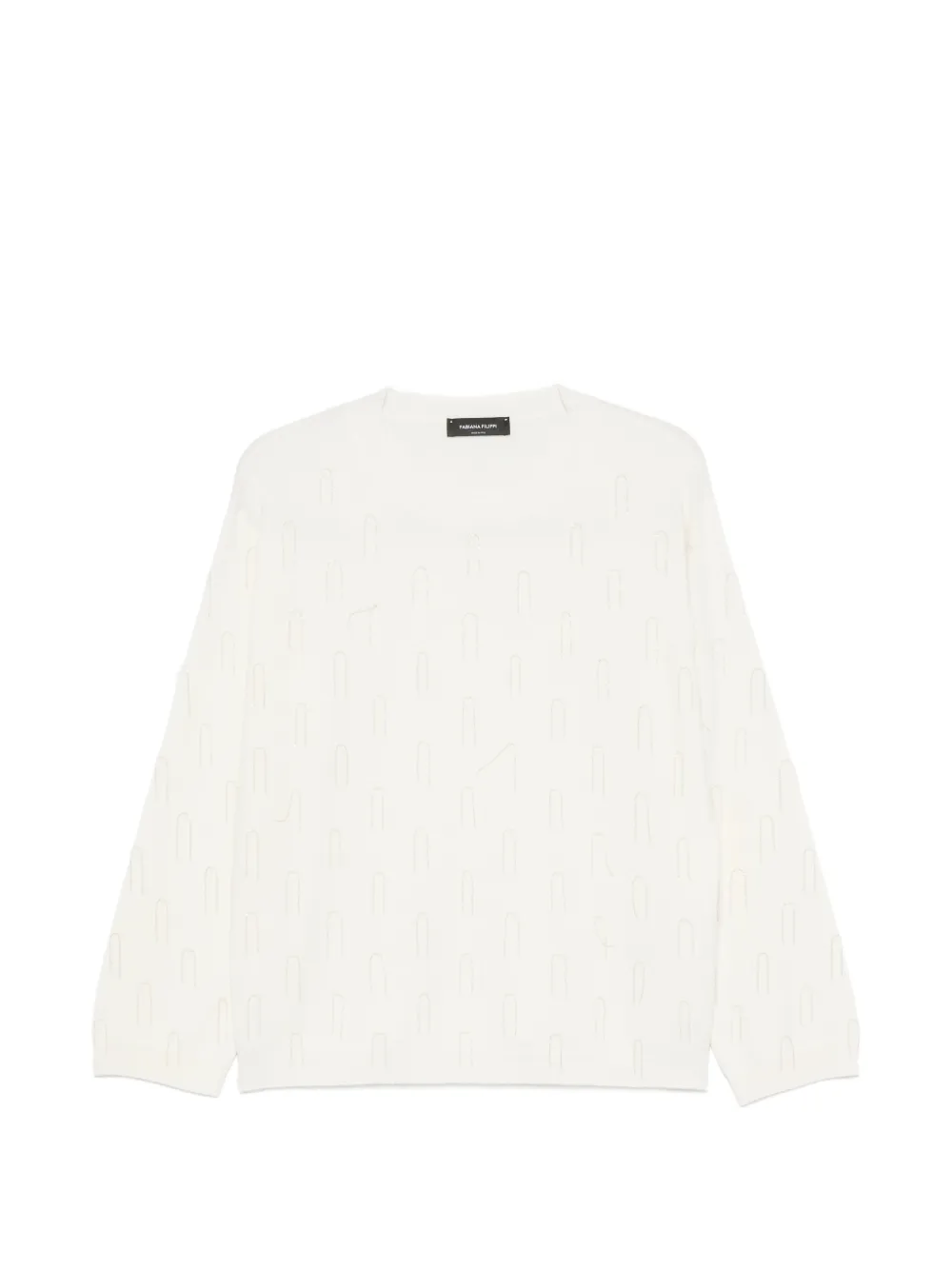 Fabiana Filippi bead-embellished crew-neck sweater - Weiß