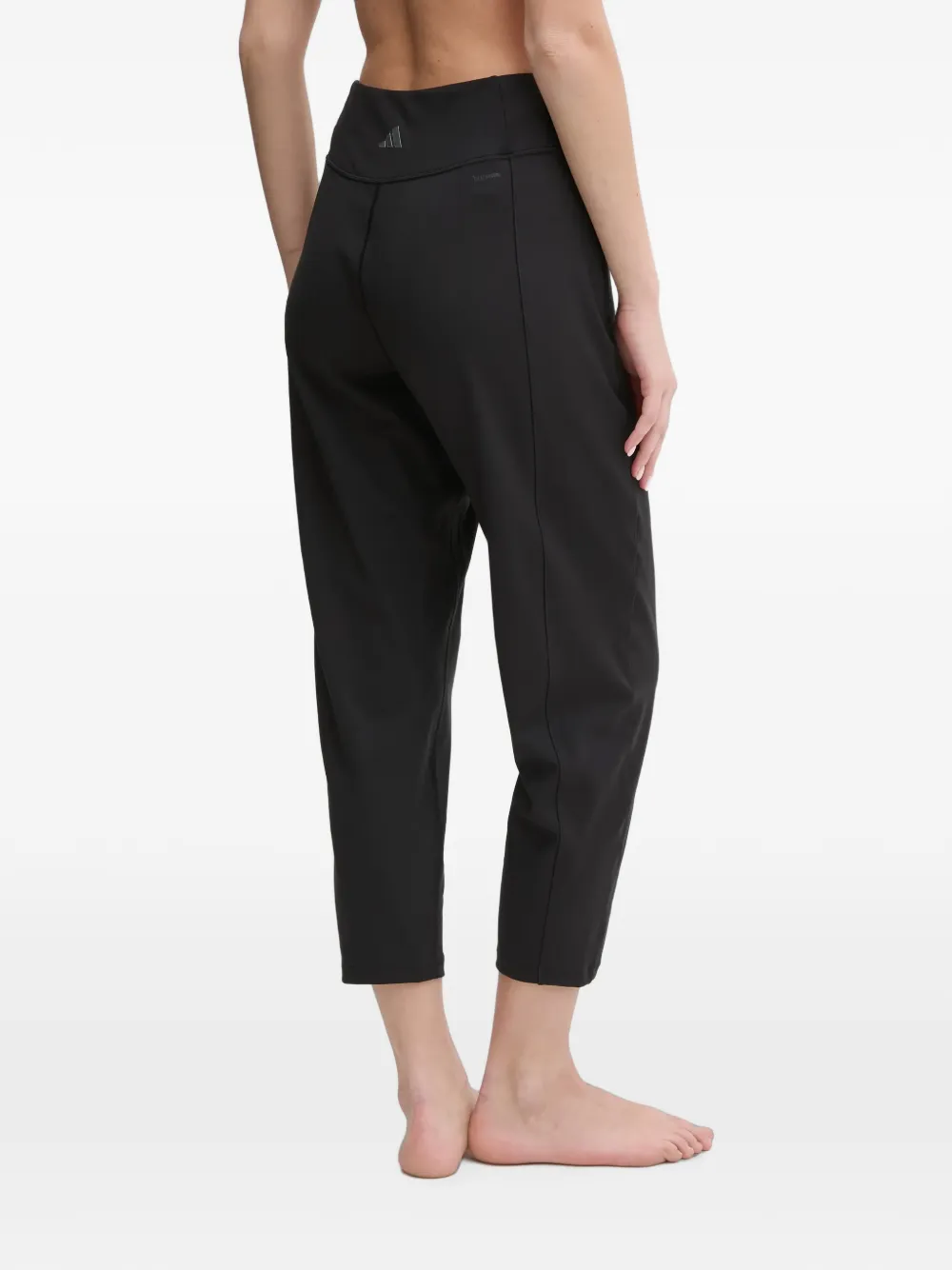 adidas logo-print cropped track pants Zwart