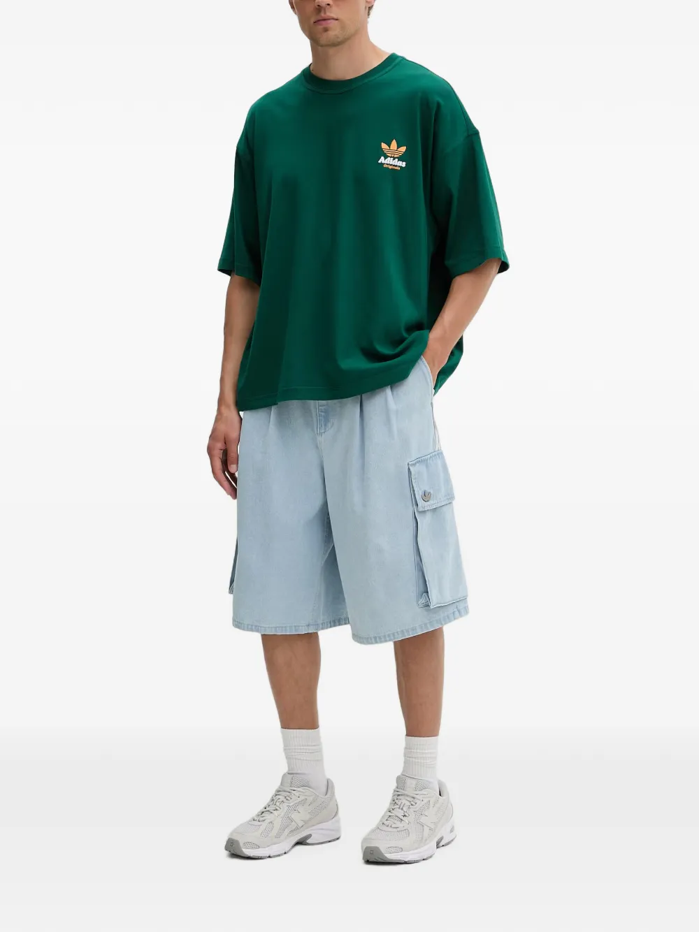 adidas Adilenium Season 5 denim cargo shorts Blauw