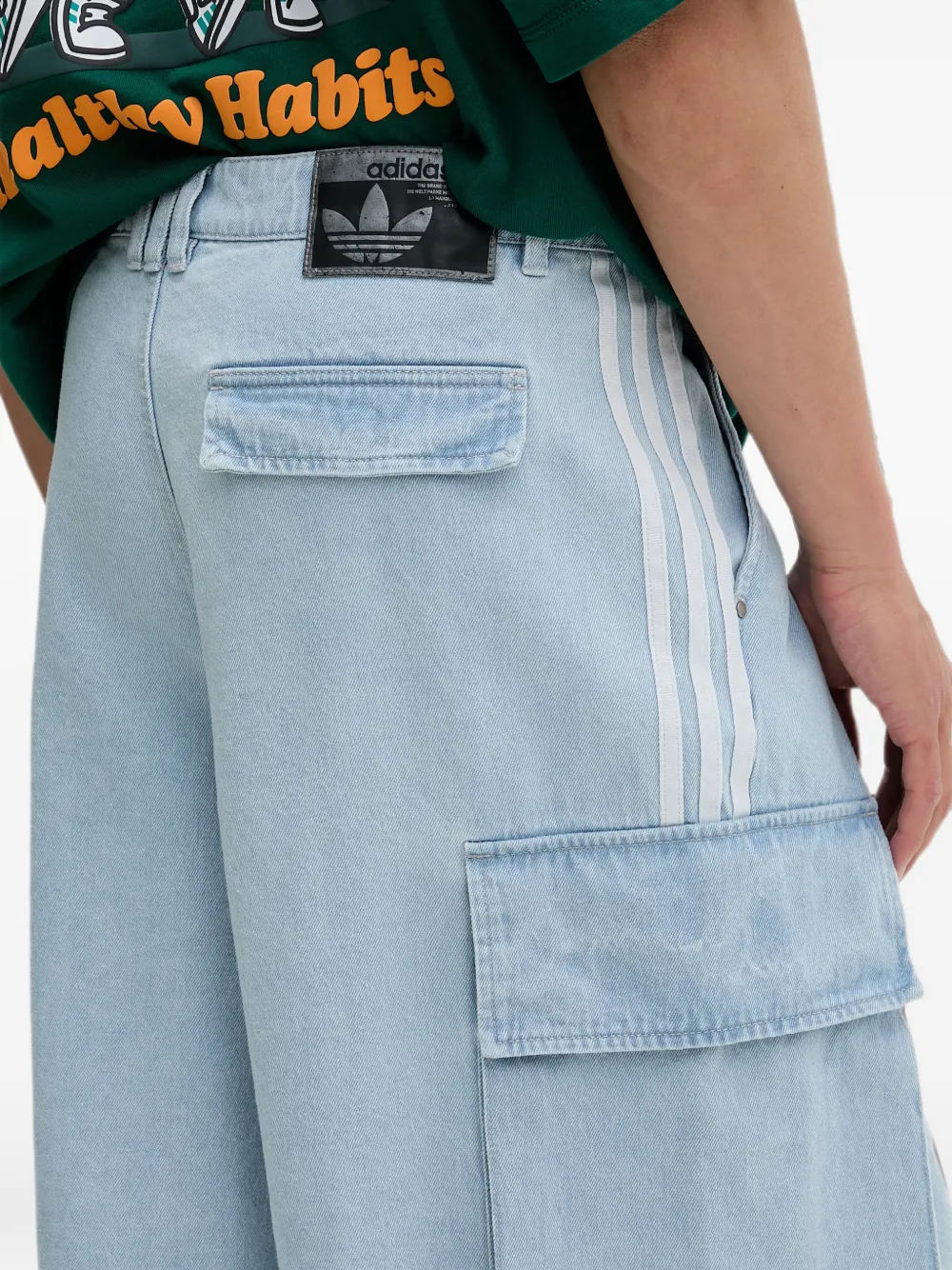 adidas Adilenium Season 5 denim cargo shorts Blauw