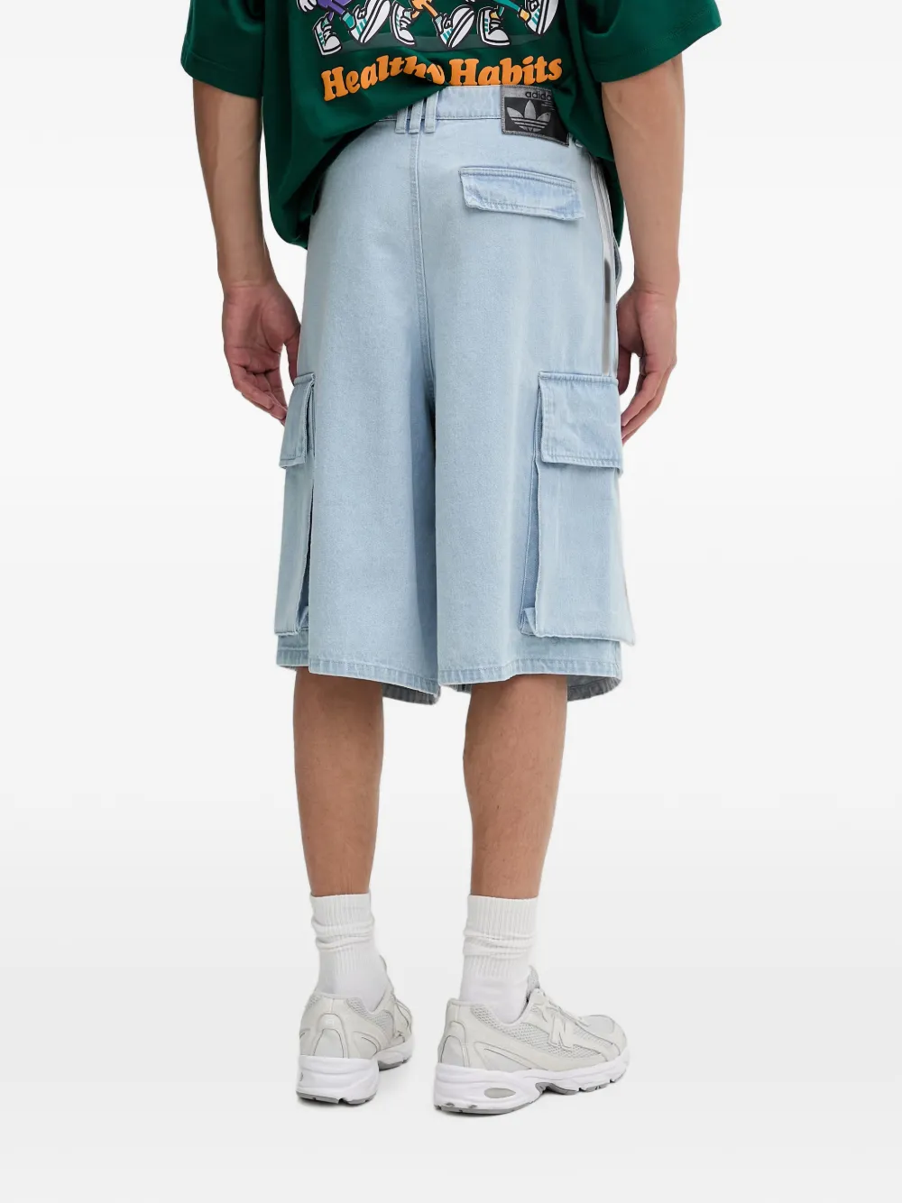 adidas Adilenium Season 5 denim cargo shorts Blauw