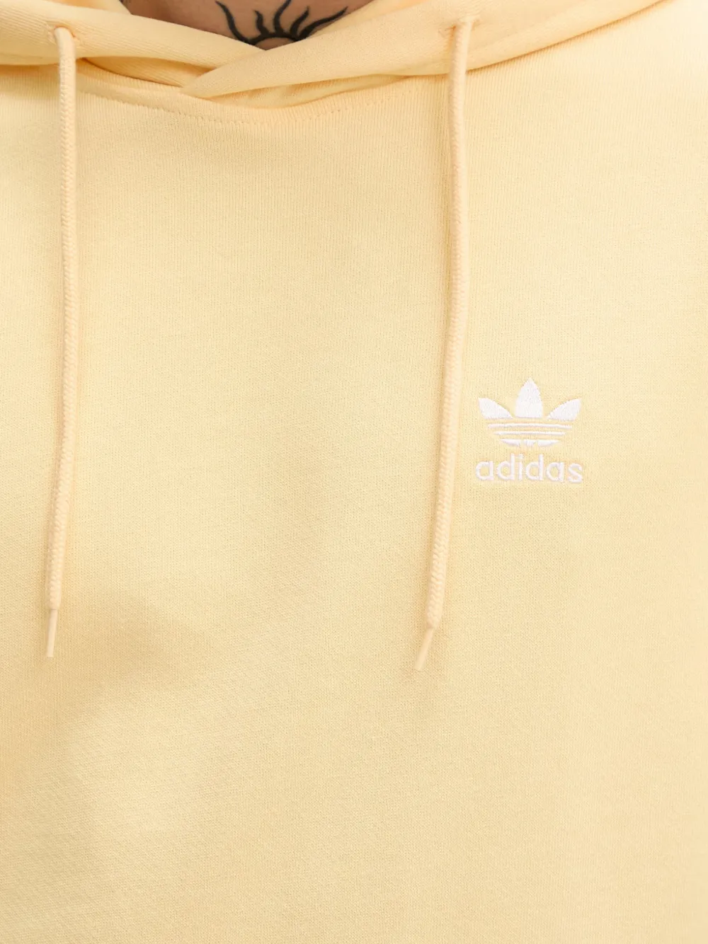 adidas logo-embroidered drawstring hoodie Geel