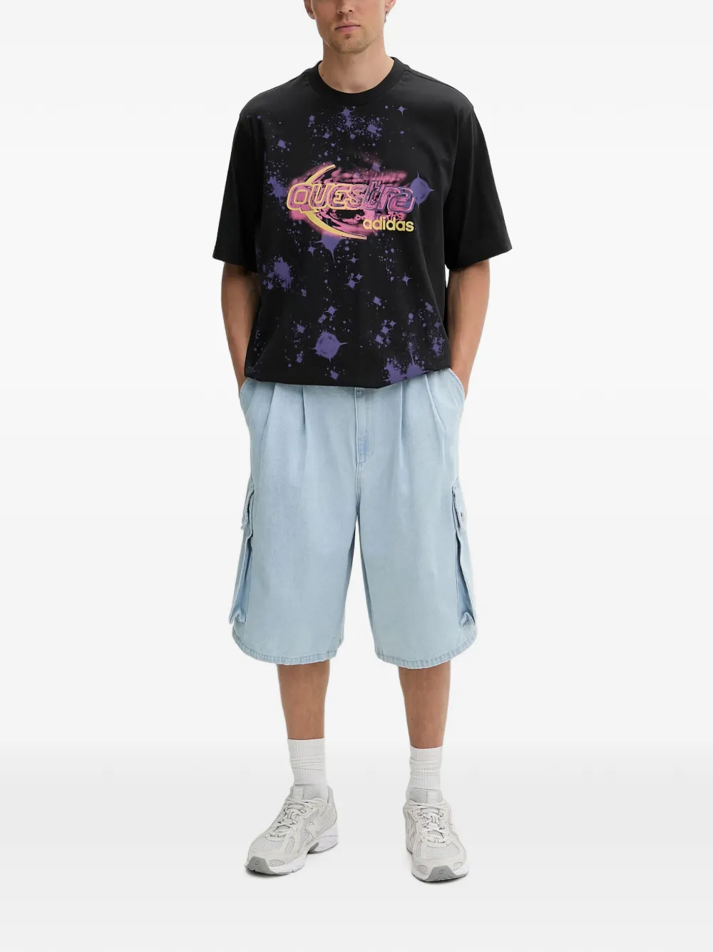 adidas Questra graphic-print T-shirt Zwart