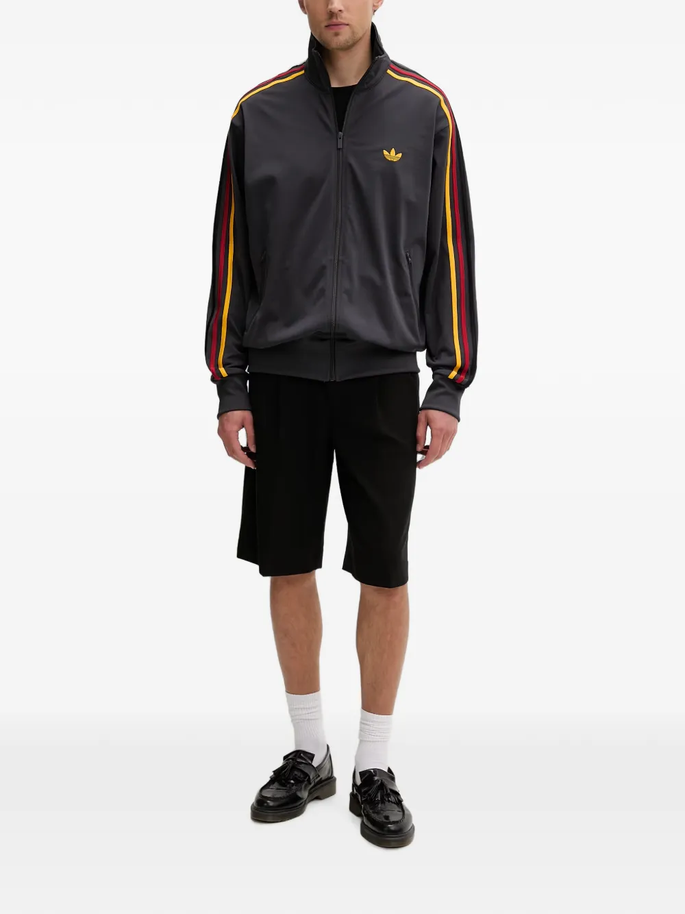 adidas Firebird side-stripe zip-up track jacket Zwart