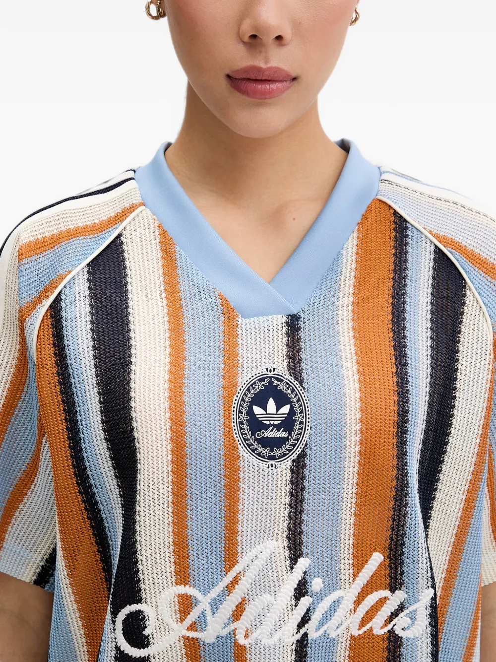 adidas Originals summer glow knitted oversized jersey Blauw