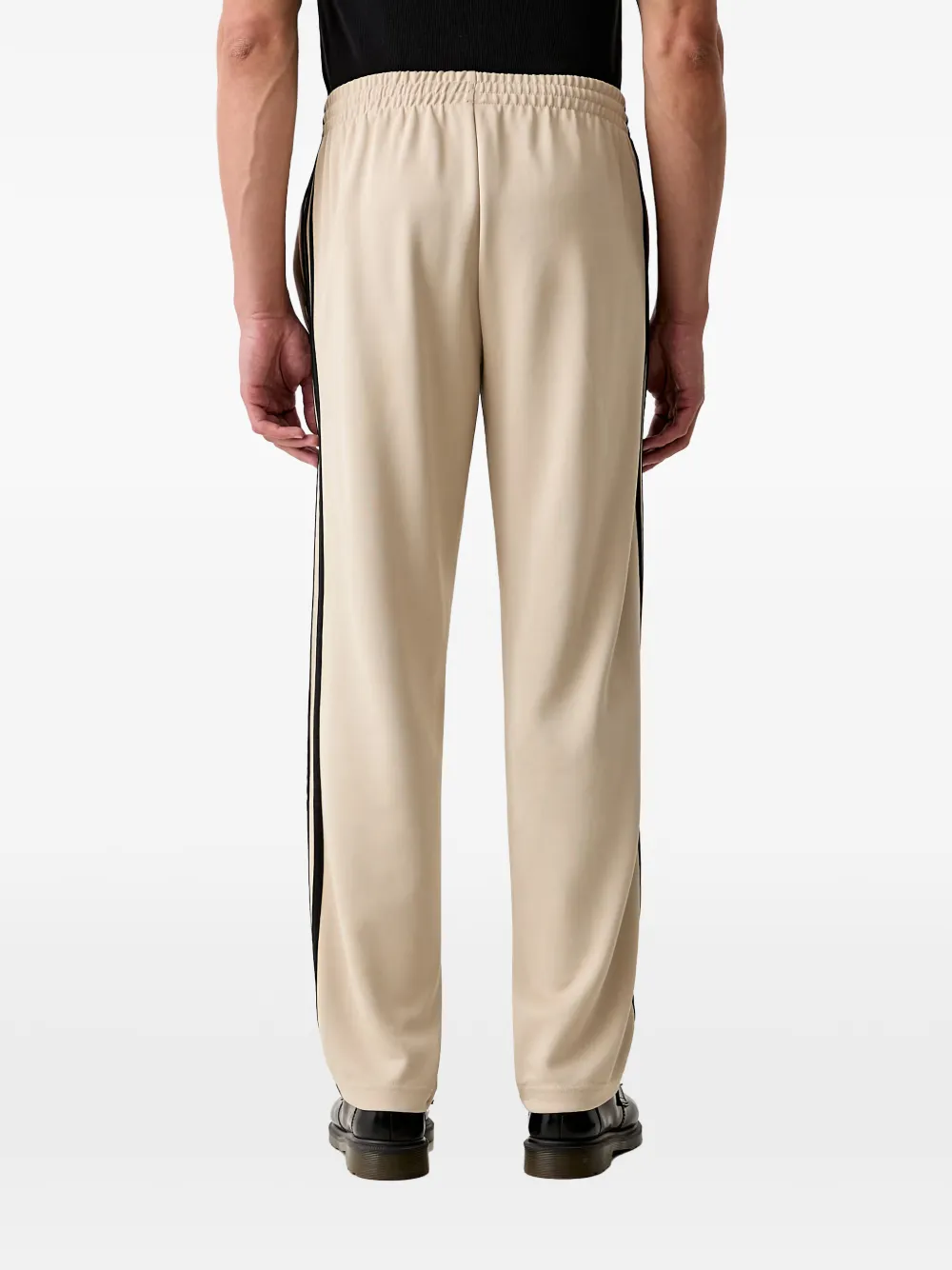 adidas logo-embroidered side-stripe track pants Beige